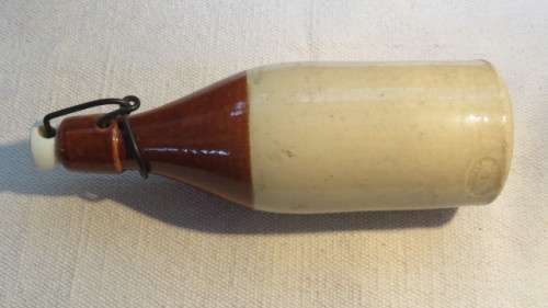 Scarce Vintage Original Raskin & Co. Ceres Ginger Beer Stoneware Bottle With Stopper H: 22,5 cm