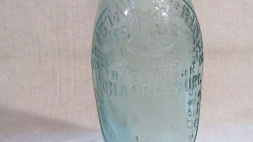 Superb Vintage Trade Mark Johannesburg Crystal Springs Aerated Water Co Ld Glass Bottle H: 18,5 cm
