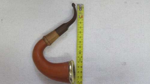 Stunning Vintage Calabash Smoking Pipe With Brass Surround on Bowl L: 16cm