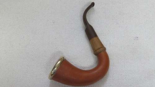 Stunning Vintage Calabash Smoking Pipe With Brass Surround on Bowl L: 16cm