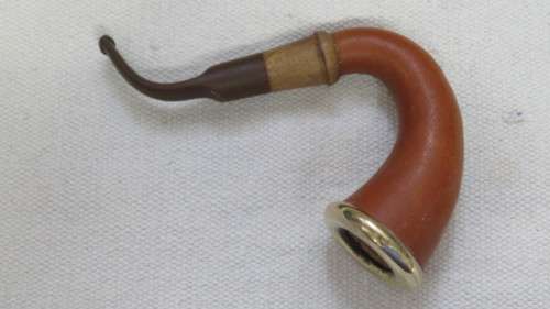Stunning Vintage Calabash Smoking Pipe With Brass Surround on Bowl L: 16cm