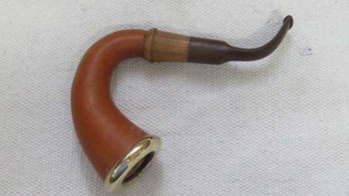 Stunning Vintage Calabash Smoking Pipe With Brass Surround on Bowl L: 16cm