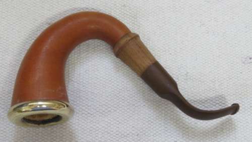 Stunning Vintage Calabash Smoking Pipe With Brass Surround on Bowl L: 16cm