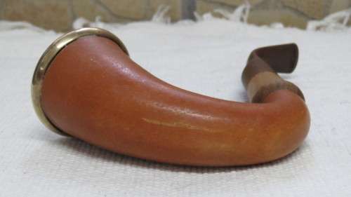Stunning Vintage Calabash Smoking Pipe With Brass Surround on Bowl L: 16cm