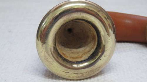 Stunning Vintage Calabash Smoking Pipe With Brass Surround on Bowl L: 16cm