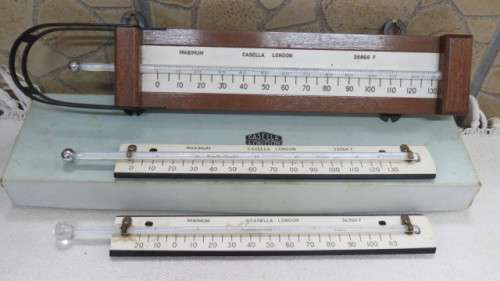 3 Vintage Casella London Maximum/Minimum Thermometers for Laboratory See Description SOLD AS IS