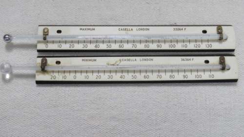 3 Vintage Casella London Maximum/Minimum Thermometers for Laboratory See Description SOLD AS IS
