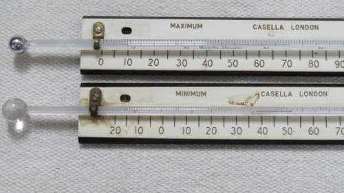 3 Vintage Casella London Maximum/Minimum Thermometers for Laboratory See Description SOLD AS IS