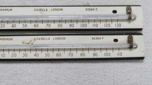 3 Vintage Casella London Maximum/Minimum Thermometers for Laboratory See Description SOLD AS IS