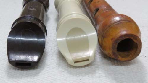 Collection of Three Vintage Musical Instruments - Two Recorders and One Wooden Flute See Description