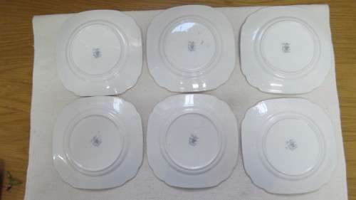 Six Vintage Royal Albert Bone China `Trellis` Pattern Cake Plates 15,5 x 15,5 cm BIDDING PER ITEM