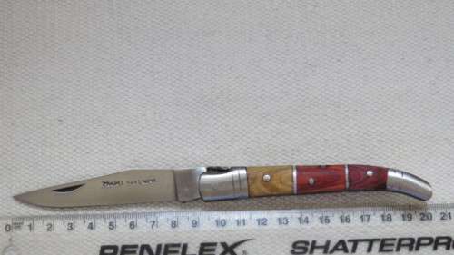 Superb Vintage Pradel Auvergne Folding Knife Three Tone Wood Handle L: 20 cm