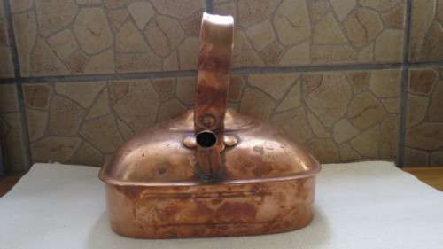 Rare Vintage Large 1920s Copper Square Kettle Tea Pot For Belling Electric Cooker 22 x 22 cm