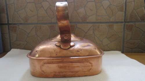 Rare Vintage Large 1920s Copper Square Kettle Tea Pot For Belling Electric Cooker 22 x 22 cm