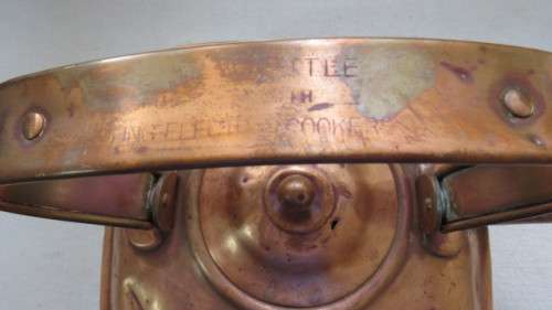 Rare Vintage Large 1920s Copper Square Kettle Tea Pot For Belling Electric Cooker 22 x 22 cm