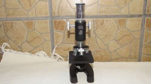 Vintage SNS Mini Microscope 50X 100X 200X 300X in Wooden Box Made in Japan 19 x 6,5 cm SOLD AS IS