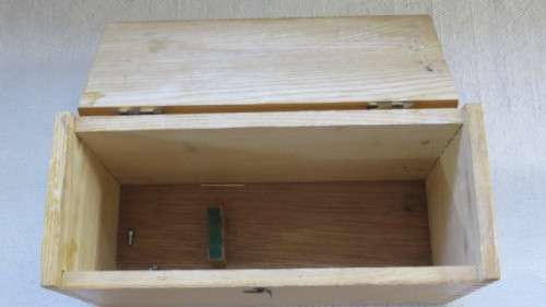 Vintage SNS Mini Microscope 50X 100X 200X 300X in Wooden Box Made in Japan 19 x 6,5 cm SOLD AS IS