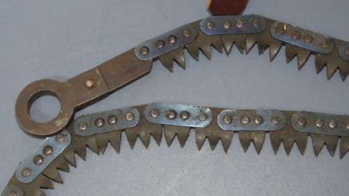 Vintage Disston & Sons 1941 Folding Chain-Linked Military Hand-Saw With Handles/Tools/Holder 160 cm