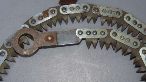 Vintage Disston & Sons 1941 Folding Chain-Linked Military Hand-Saw With Handles/Tools/Holder 160 cm