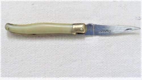 Vintage Genuine Laguiole 440 France Folding Knife Horn Tip Handle Brass Bolsters/Trim L: 18,5 cm