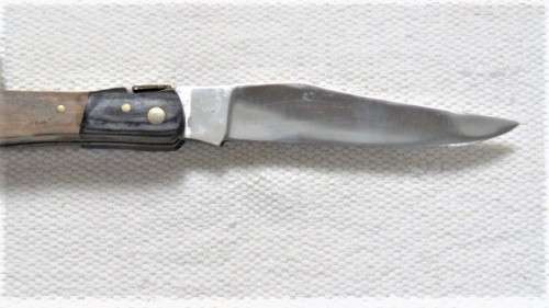 Fantastic Vintage `Laguiole` Folding Knife With Corkscrew Two Tone Wood Handle L: 22 cm