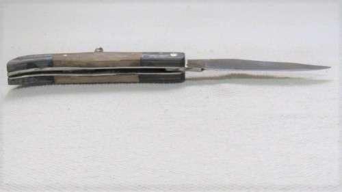 Fantastic Vintage `Laguiole` Folding Knife With Corkscrew Two Tone Wood Handle L: 22 cm