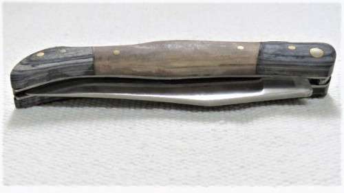 Fantastic Vintage `Laguiole` Folding Knife With Corkscrew Two Tone Wood Handle L: 22 cm