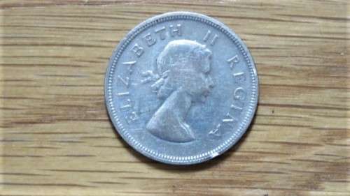 Union of South Africa Silver 1953 2 1/2 Shillings Coin 13.9 g