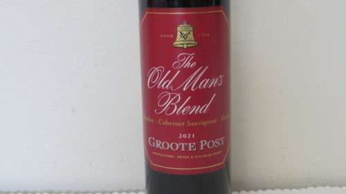 Sealed 750ml Bottle of The Old Man`s Blend Merlot Cabernet Sauvignon Shiraz 2021 Groote Post