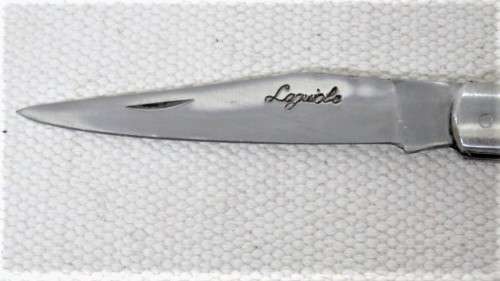 Fantastic Vintage `Laguiole` Folding Knife Two Tone Ochre/Brown Wood Handle L: 21 cm