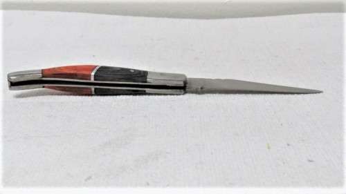 Fantastic Vintage `Laguiole` Folding Knife Two Tone Ochre/Brown Wood Handle L: 21 cm