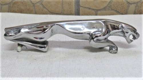 Wonderful Large Vintage Chrome Jaguar Bonnet Mascot/Emblem Circa 1970 L: 18 cm