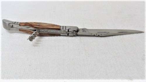 Awesome Vintage `Laguiole 440` Folding Knife With Corkscrew and Wood Handle L: 22 cm