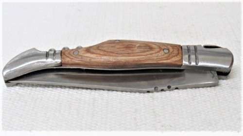 Awesome Vintage `Laguiole 440` Folding Knife With Corkscrew and Wood Handle L: 22 cm
