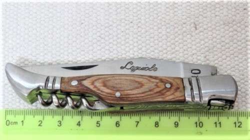 Awesome Vintage `Laguiole 440` Folding Knife With Corkscrew and Wood Handle L: 22 cm