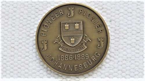 Boxed S.A.M.Johannesburg 1886-1889 70th Anniversary Festival Pioneer Bronze Medallion 39 mm
