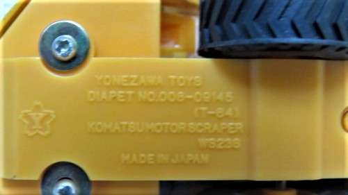 Vintage Rare Die Cast Yonezawa Diapet #008-09145 (T-64) Komatsu Motor Scraper WS23S L: 172 mm