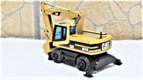 Vintage Germany NZG 1995 Caterpillar Cat M318 Mobile Excavator #405 No Box Scale 1:50 L: 130 mm
