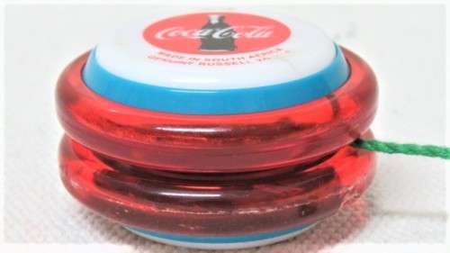 Awesome Vintage 1980`s Genuine Russel Coca-Cola Super Yo-Yo With String 60 x 35 mm