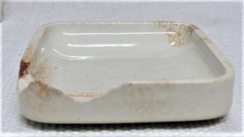 Antique 1880`s S. Maw, Son & Sons White Rose Paste Ironstone British Toothpaste Pot 65 x 65 mm