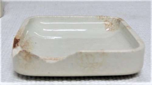 Antique 1880`s S. Maw, Son & Sons White Rose Paste Ironstone British Toothpaste Pot 65 x 65 mm