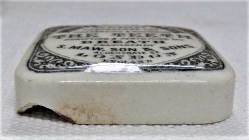 Antique 1880`s S. Maw, Son & Sons White Rose Paste Ironstone British Toothpaste Pot 65 x 65 mm