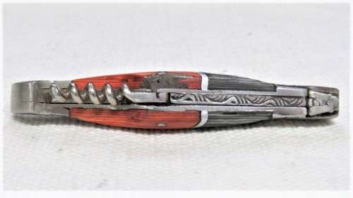 Awesome Vintage `Laguiole` Folding Knife With Corkscrew Two Tone Wood Handle L: 20,5 cm