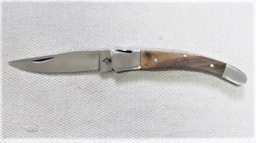 Fantastic Vintage Folding Knife With Wood Handle No Makers Name L: 19,5 cm