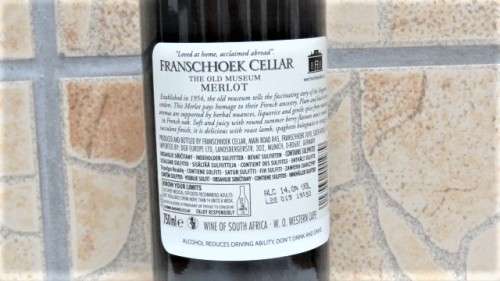 Sealed 750ml Bottle of Franschhoek Cellar The Old Museum 2020 Merlot