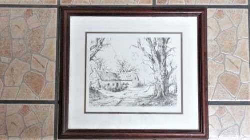 Stunning Framed Original SA Artist Gabriel de Jongh (1913-2004) Etching Titled & Signed 46,5 x 42 cm
