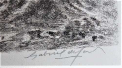 Stunning Framed Original SA Artist Gabriel de Jongh (1913-2004) Etching Titled & Signed 46,5 x 42 cm
