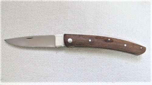 Fantastic Vintage Folding Knife With Slightly Curved Wooden Handle L: 205 mm