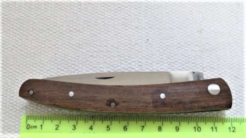 Fantastic Vintage Folding Knife With Slightly Curved Wooden Handle L: 205 mm