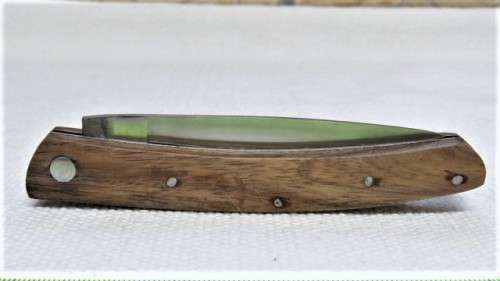 Fantastic Vintage Folding Knife With Slightly Curved Wooden Handle L: 205 mm
